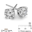 Round Diamond 4 Prong Double Wire Magnificent Stud Earring 14k White Gold - javda.com 