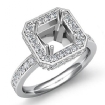 0.85Ct Diamond Engagement Ring 14k White Gold Princess Semi Mount Halo - javda.com 