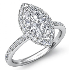 Halo Pave Basket Set Eternity diamond Ring 14k Gold White