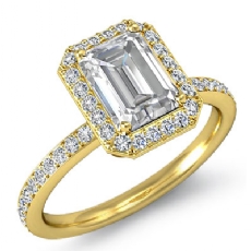 Halo Pave Basket Set Eternity diamond Ring 18k Gold Yellow