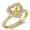 0.65Ct Diamond Engagement Heart Ring 18k Yellow Gold Halo Semi Mount - javda.com 
