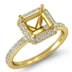 1Ct Diamond Engagement Asscher Cut Ring 18k Yellow Gold Halo Setting Semi Mount - javda.com 