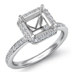 1Ct Diamond Engagement Asscher Cut Ring Platinum 950 Halo Setting Semi Mount - javda.com 