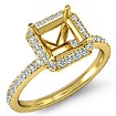 1Ct Diamond Engagement Asscher Cut Ring 18k Gold Yellow Halo Setting Semi Mount