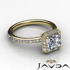 Petite Micropave Set Halo diamond Ring 14k Gold Yellow
