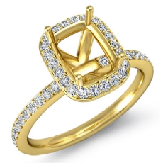 Cushion Cut Diamond Engagement Halo Setting Ring Semi Mount 14k Gold Yellow (1Ct. tw.)