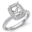 1Ct Cushion Cut Diamond Engagement Halo Setting Ring Semi Mount 14k White Gold - javda.com 