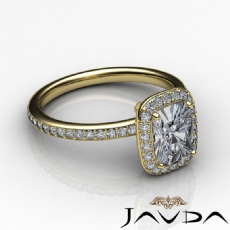 Eternity Basket Halo Pave Set diamond Ring 14k Gold Yellow