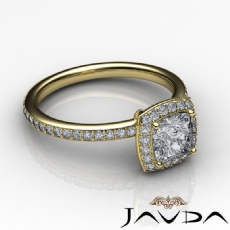 Petite Micropave Halo Eternity diamond Ring 14k Gold Yellow
