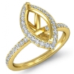1Ct Diamond Engagement Marquise Shape Ring 18k Yellow Gold Halo Setting SemiMount - javda.com 
