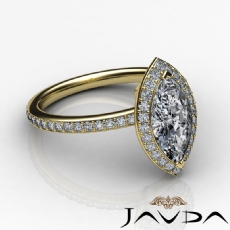 Basket Halo Pave Eternity diamond Ring 14k Gold Yellow