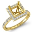 1Ct Diamond Engagement Ring Princess Cut Semi Mount 18k Yellow Gold Halo Setting - javda.com 