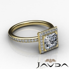 Halo Micro Pave Set Eternity diamond Ring 14k Gold Yellow