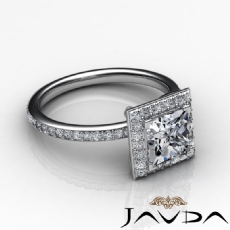 Halo Micro Pave Set Eternity diamond Ring 18k Gold White