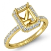 1Ct Emerald Shape Diamond Engagement Halo Setting Ring Semi Mount 18k Yellow Gold - javda.com 