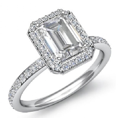 Micro Pave Set Halo Eternity diamond Ring 18k Gold White