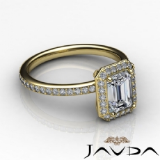 Micro Pave Set Halo Eternity diamond Ring 14k Gold Yellow