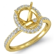 1Ct Diamond Vintage Engagement Ring 14k Yellow Gold Oval Semi Mount Halo Setting - javda.com 