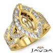 Diamond Engagement Ring Halo Pave Setting Marquise Semi Mount 14k Yellow Gold Gold 1.35Ct - javda.com 