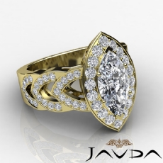 Halo Filigree Vintage Inspired diamond Ring 14k Gold Yellow