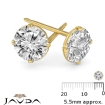 0.5Ct Round Diamond Flat Open back Friction Stud 1 Pair Earring 14k Yellow Gold - javda.com 