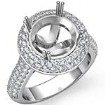 Diamond Engagement Ring Halo Pave Setting 14k White Gold Round Semi Mount 1.5Ct