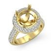 Diamond Engagement Ring Halo 14k Yellow Gold Round Semi Mount 1.5Ct - javda.com 