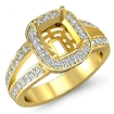 0.55Ct Halo Setting Diamond Engagement Cushion Semi Mount Ring 18k Yellow Gold - javda.com 