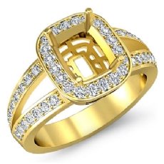 Halo Setting Diamond Engagement Cushion Semi Mount Ring 14k Gold Yellow (0.55Ct. tw.)