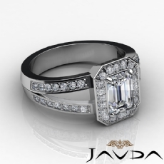 Filigree Sidestone Halo Pave diamond Ring Platinum 950