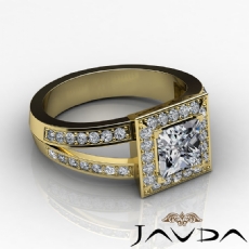 Filigree Split Shank Halo diamond Ring 18k Gold Yellow