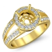 0.55Ct Diamond Engagement Ring Halo Setting Round Cut Semi Mount 14k Yellow Gold - javda.com 