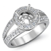0.55Ct Diamond Engagement Ring Halo Setting Round Cut Semi Mount 18k White Gold - javda.com 