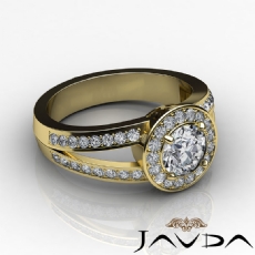 Halo Side Stone Filigree diamond Ring 18k Gold Yellow