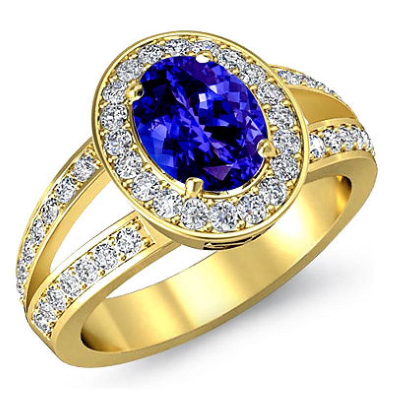  Oval diamond  Ring in 18k Gold Yellow