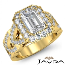 Heavy Design Halo Pave Set diamond  14k Gold Yellow