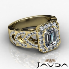 Heavy Design Halo Pave Set diamond  14k Gold Yellow