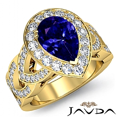 Petite Pave Set Halo Filigree diamond Ring 18k Gold Yellow
