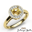 Round Shape Diamond Engagement Ring Halo Setting 18k Yellow Gold SemiMount 0.36Ct - javda.com 