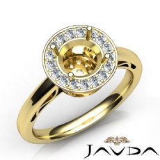 Round Shape Diamond Engagement Ring Halo Setting 18k Gold Yellow SemiMount  (0.36Ct. tw.)