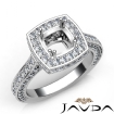 1.6Ct Diamond Engagement Ring Halo Setting Platinum 950 Cushion Semi Mount - javda.com 