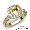 1.6Ct Diamond Engagement Ring Halo Setting 18k Yellow Gold Cushion Semi Mount - javda.com 