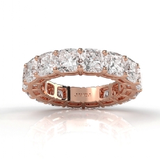 Cushion Lab Grown Diamond Shared Prong Women Wedding Band 14k Rose Gold  (9.6Ct. tw.)