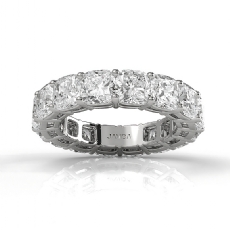 Cushion Lab Grown Diamond Shared Prong Women Wedding Band 14k White Gold 9.6Ctw.