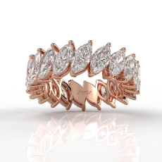 Marquise Lab Grown Diamond Shared Prong Women Wedding Band 14k Rose Gold  (4.8Ct. tw.)