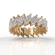 Marquise Lab Grown Diamond Shared Prong Women Wedding Band 14k Gold Yellow  (4.8Ct. tw.)