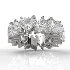 Women Eternity Wedding Band Heart Shared Prong Lab Grown Diamond 14k Gold 12ctw