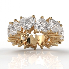 Women Eternity Wedding Band Heart Shared Prong Lab Grown Diamond 14k Gold Yellow  (12Ct. tw.)