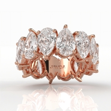 Pear Lab-Grown Diamond Shared Prong Women's Wedding Band 14k Rose Gold  (11.35Ct. tw.)