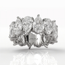 Pear Lab-Grown Diamond Shared Prong Women's Wedding Band 14k White Gold 11.35ctw